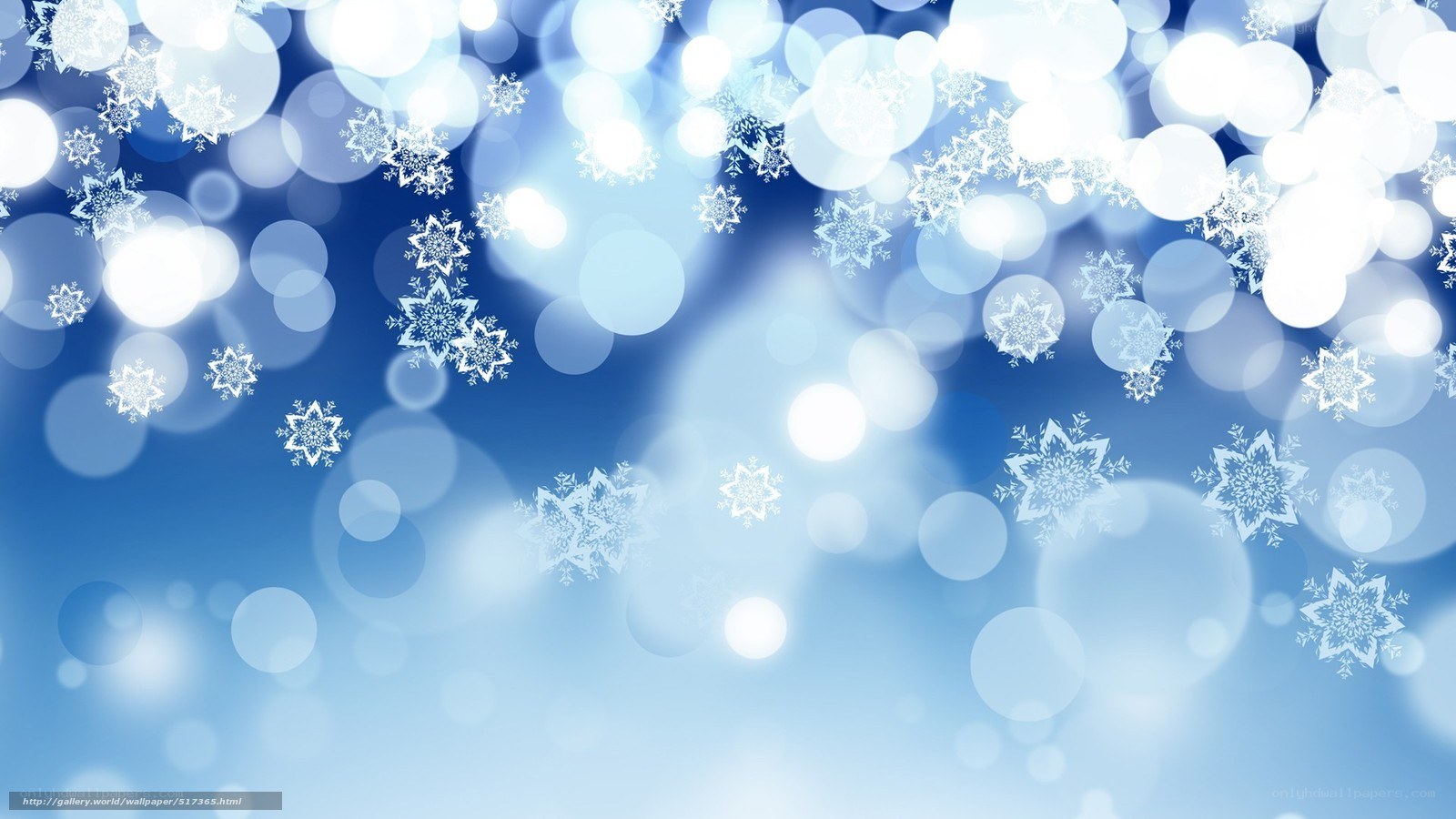 blue snowflake bokeh background