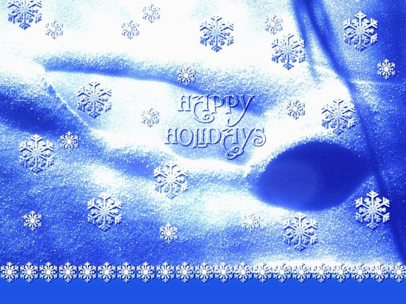 blue snowflake holiday card