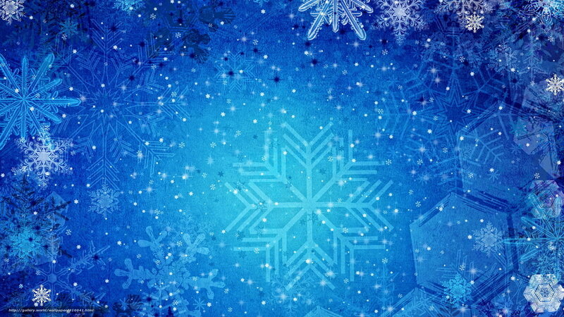 Blue Snowflake Pattern — Festive, Winter, Digital Art, Snowflakes