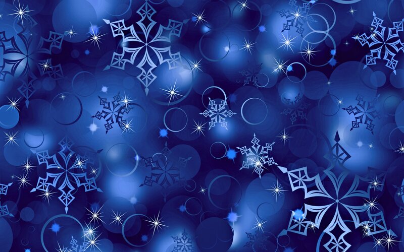 Blue Snowflake Pattern — Festive, Winter, Digital Art