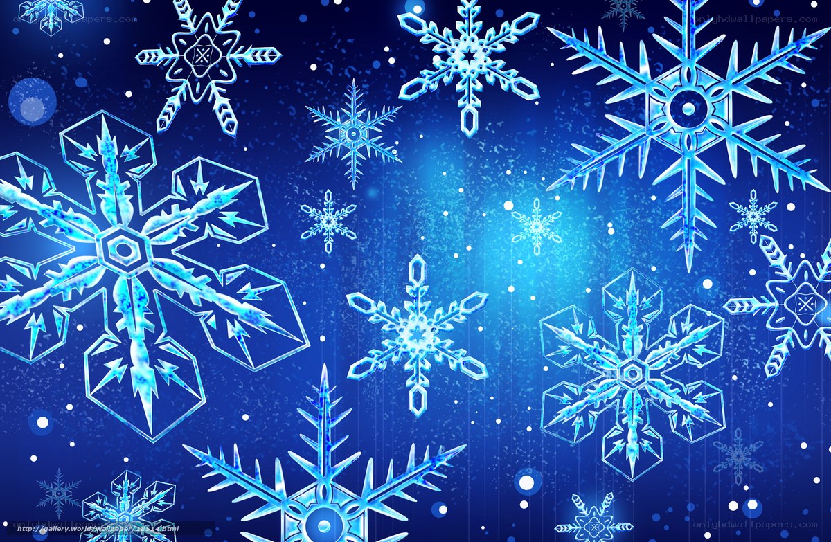 Blue snowflake winter background