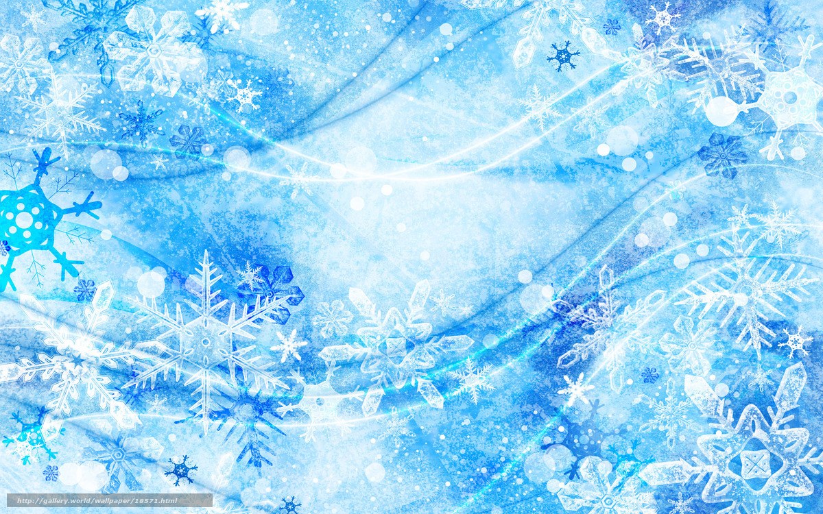 Blue snowflake winter background