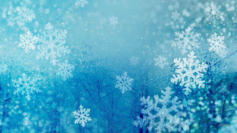 blue snowflake winter scene