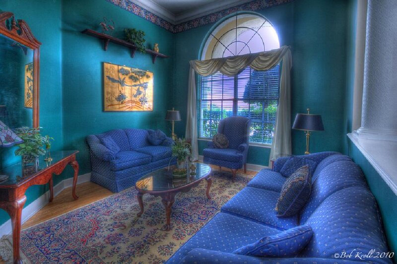 Blue Sofa in Living Room