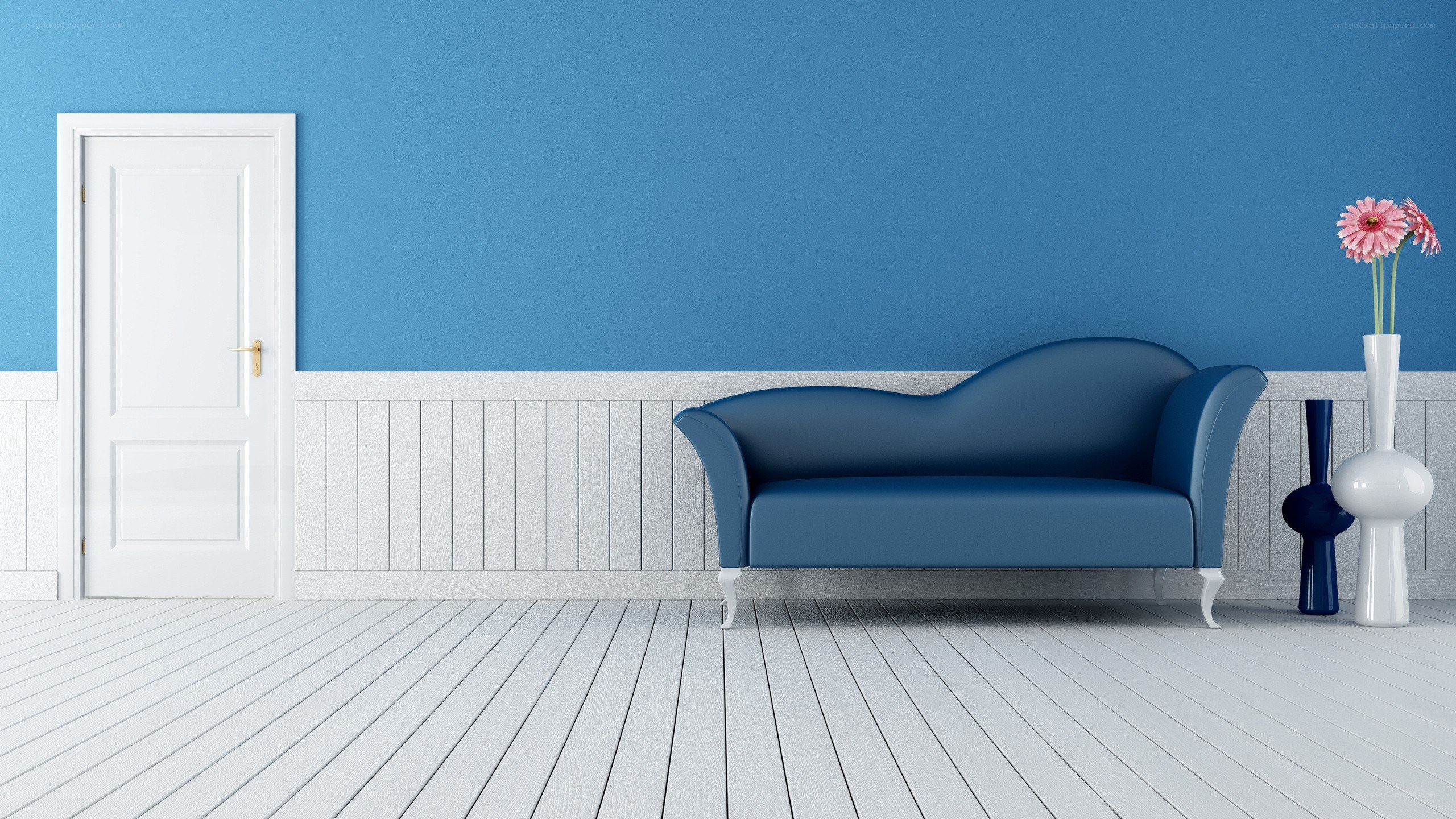 Blue sofa in modern room