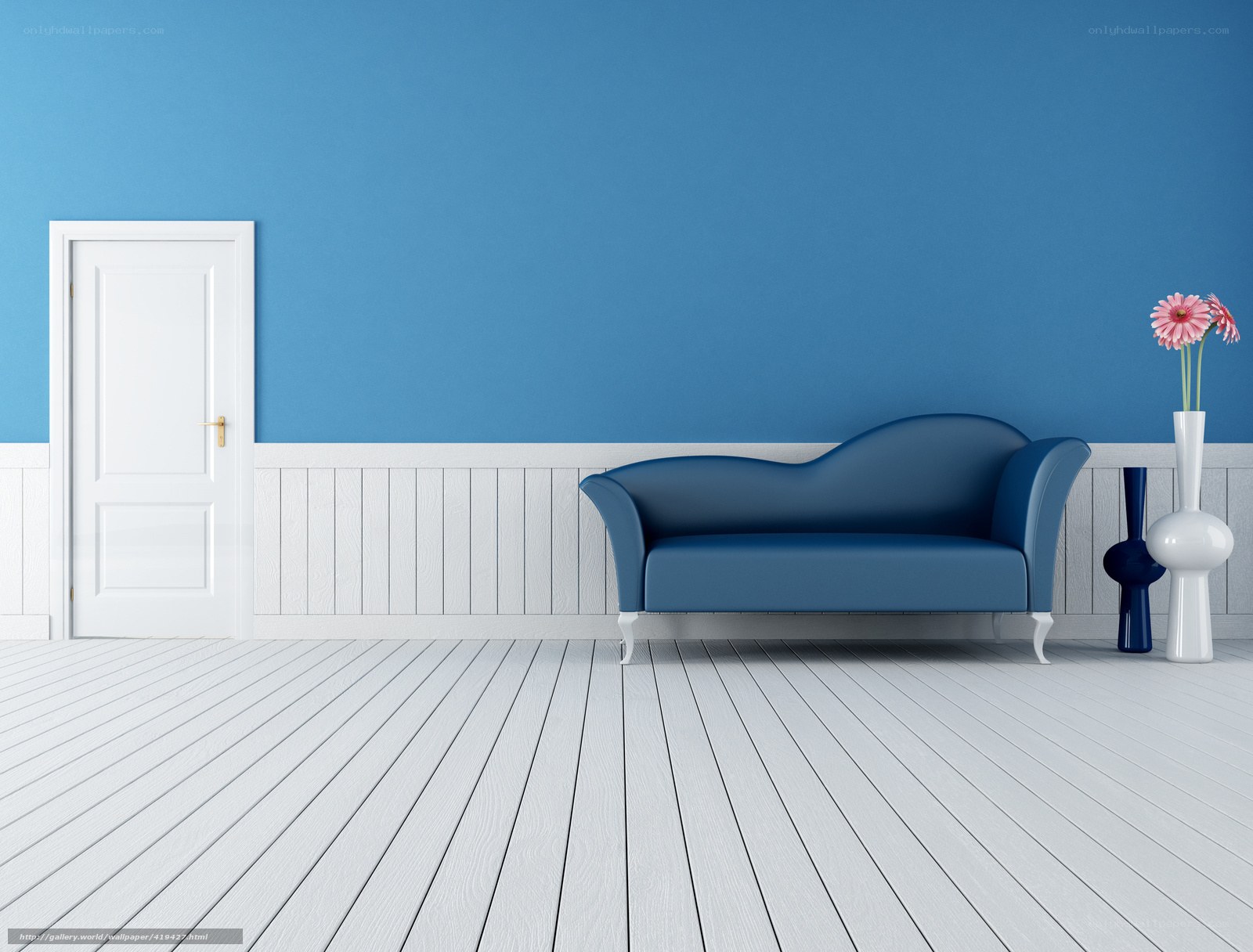 Blue sofa in modern room