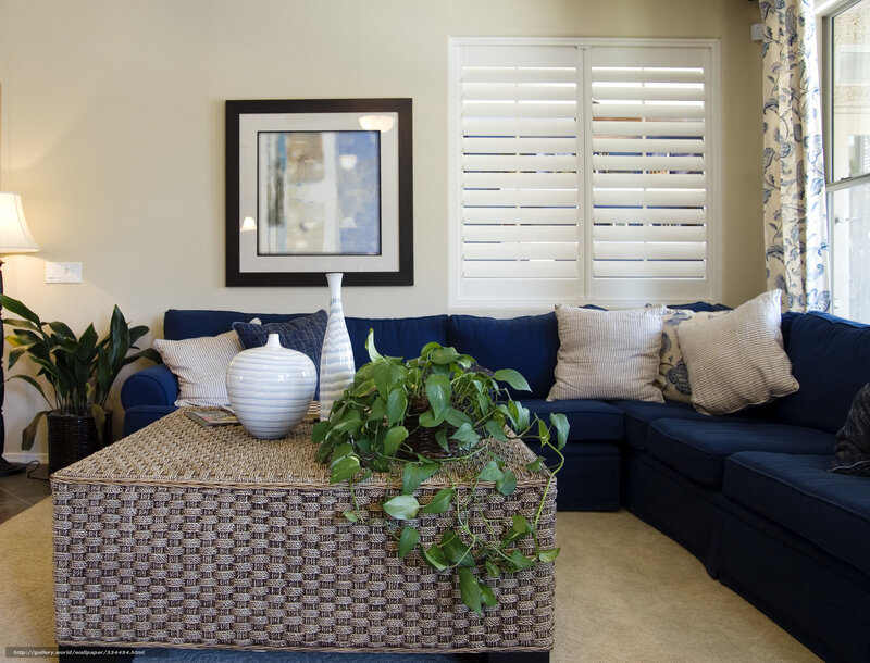 Blue sofa living room