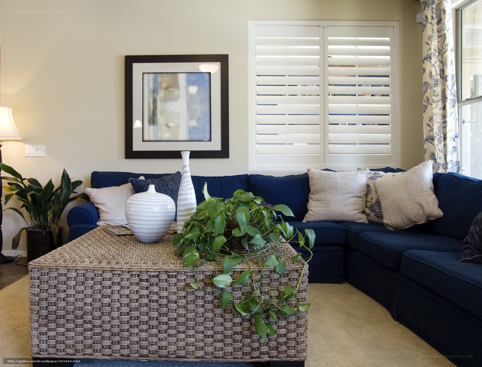 Blue sofa living room