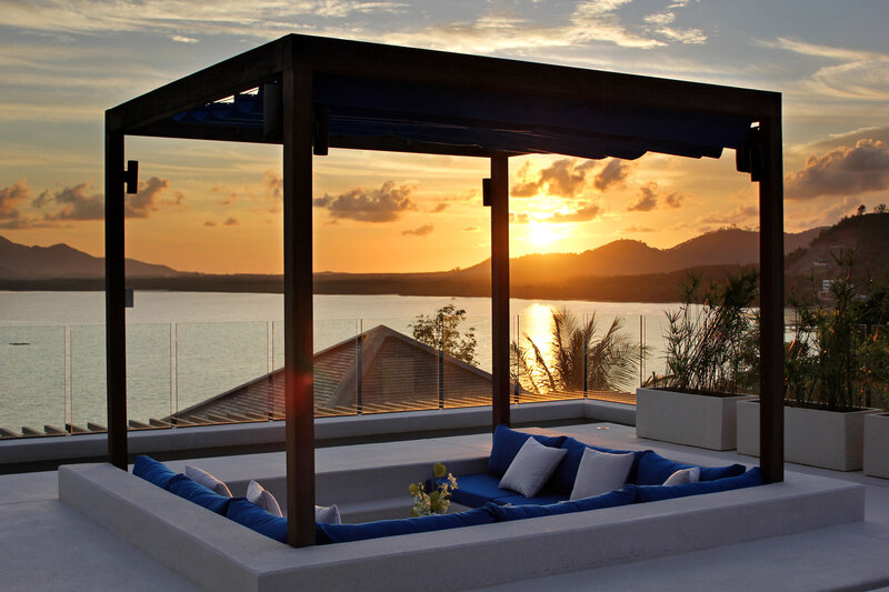 Blue Sofa under Pergola