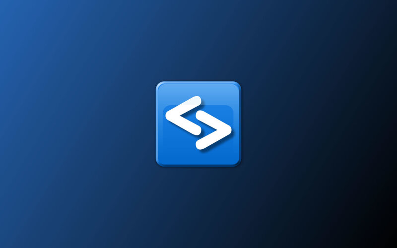 Blue software icon with arrows