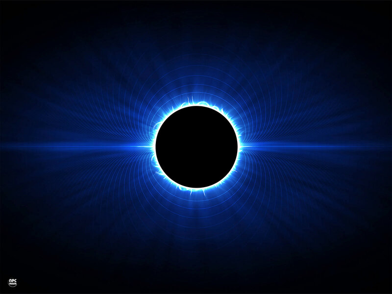 Blue solar eclipse artwork