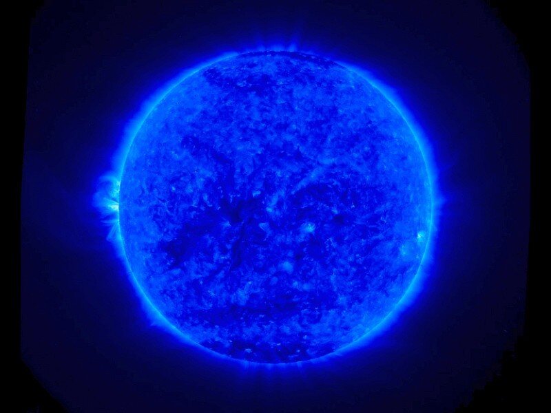 Blue solar image of the sun
