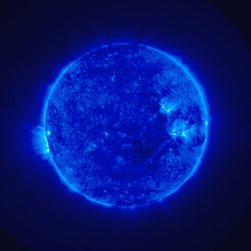Blue solar image of the sun