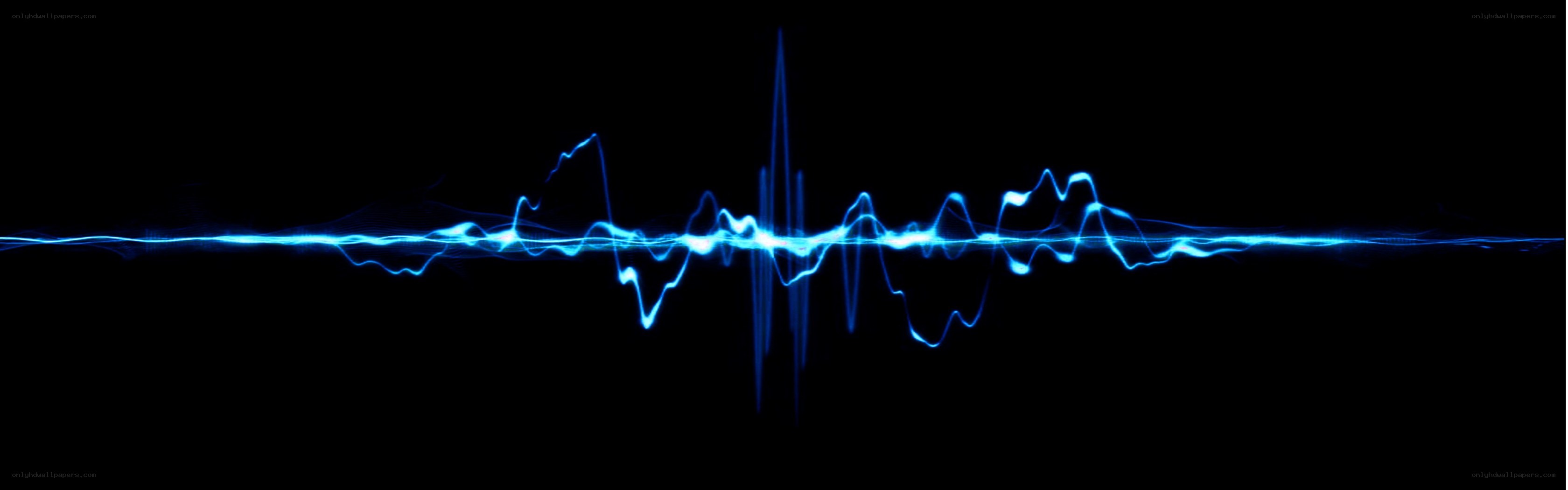 blue sound wave on black