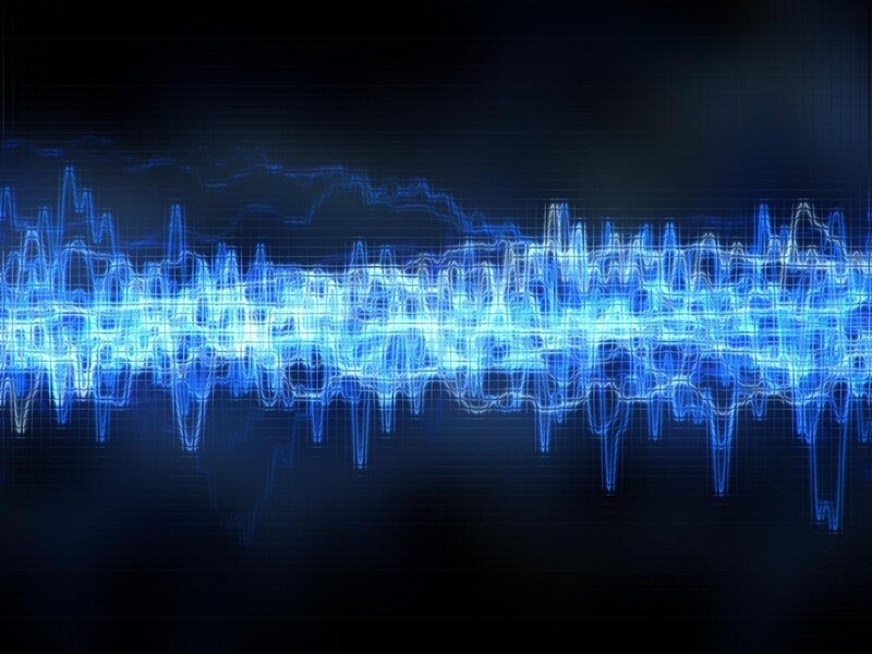 blue sound wave visualization