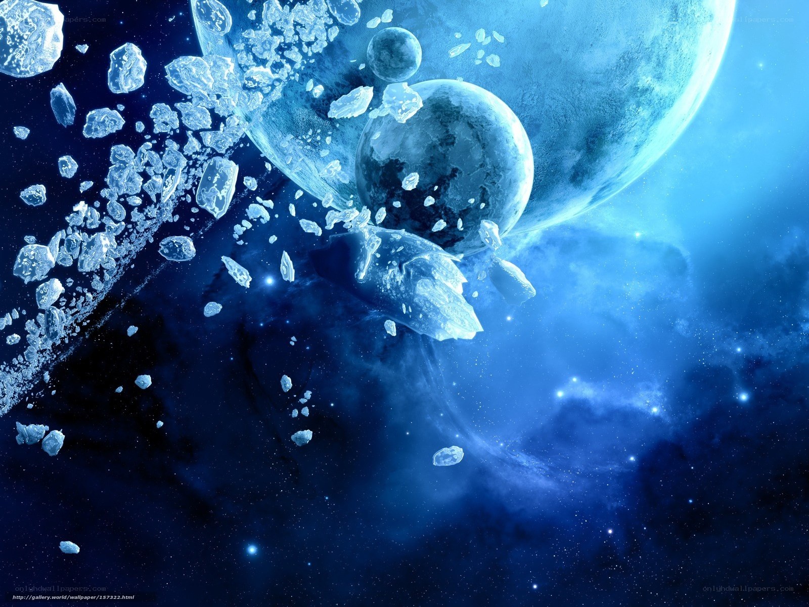 Blue space asteroid field