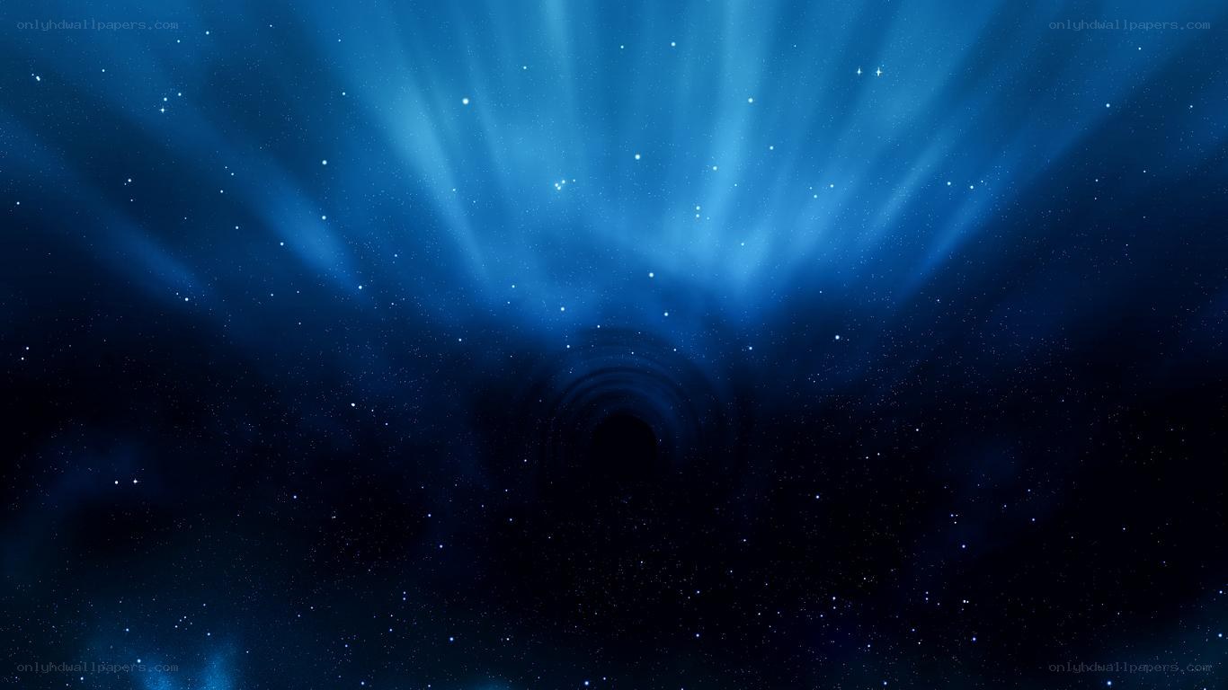 blue space tunnel with stars