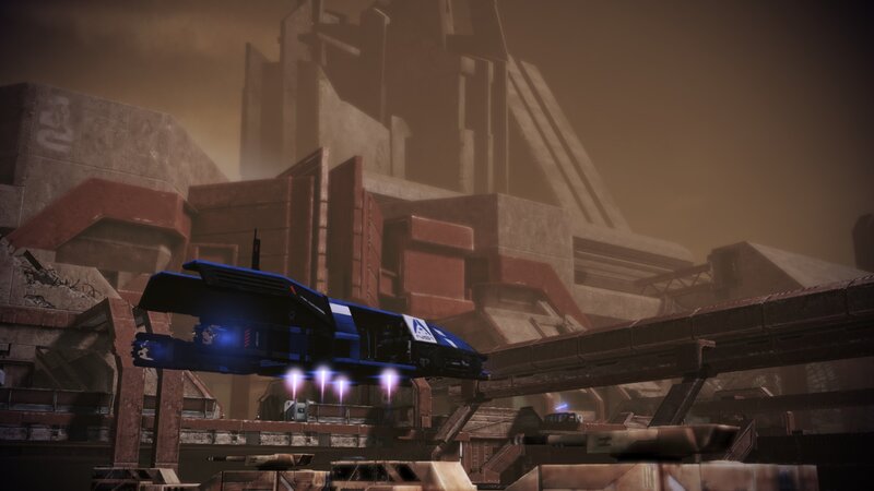 Blue Spacecraft in Ruins