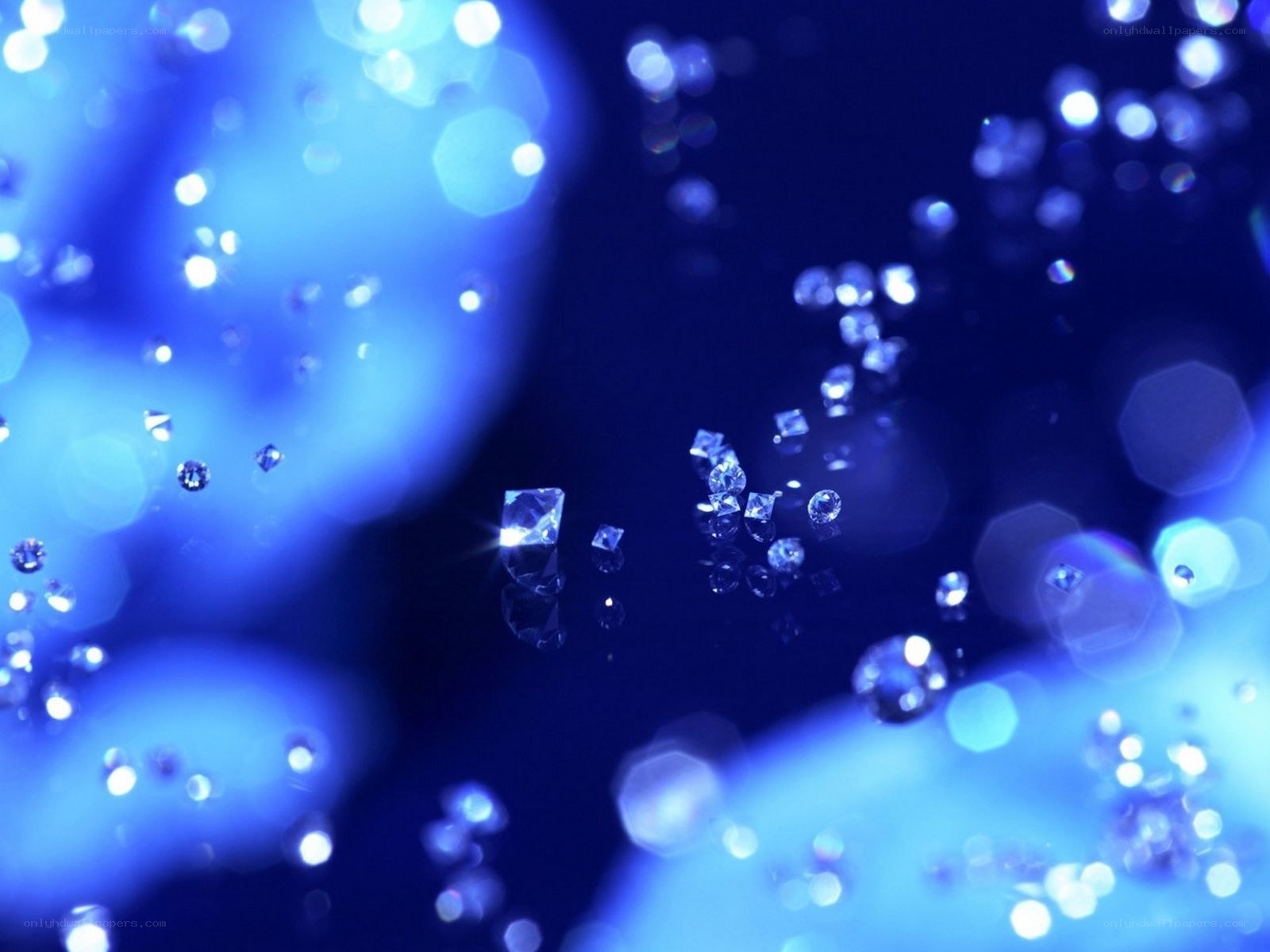 blue sparkling gemstones