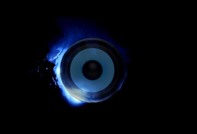 blue speaker flame effect