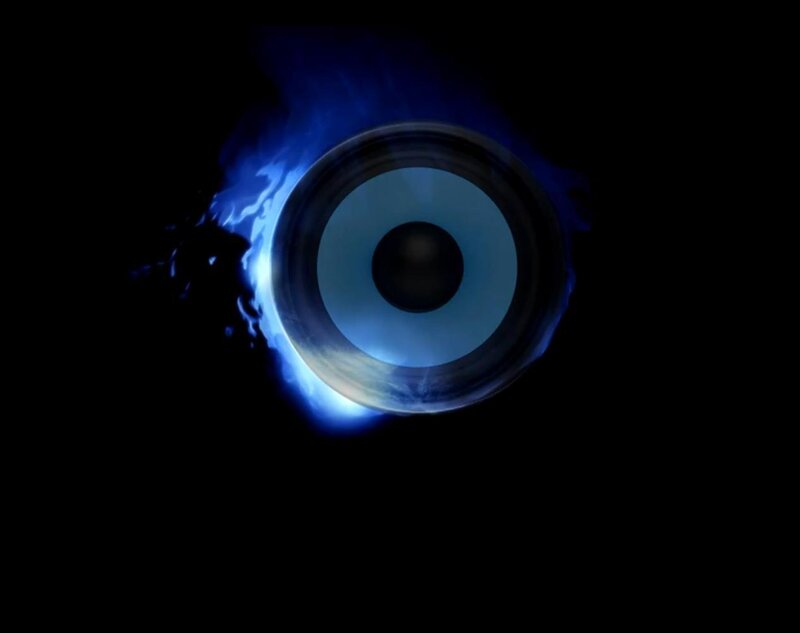 blue speaker flame effect