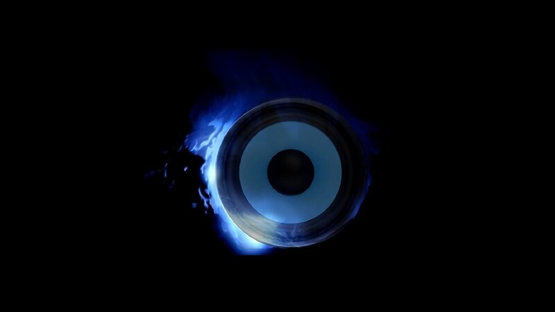 blue speaker with energy effect