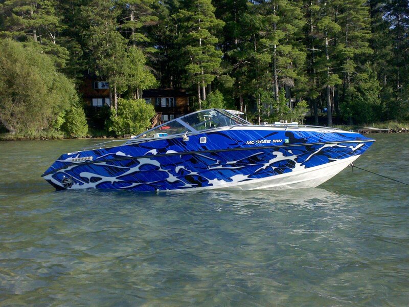Blue Speedboat on Water — Serene