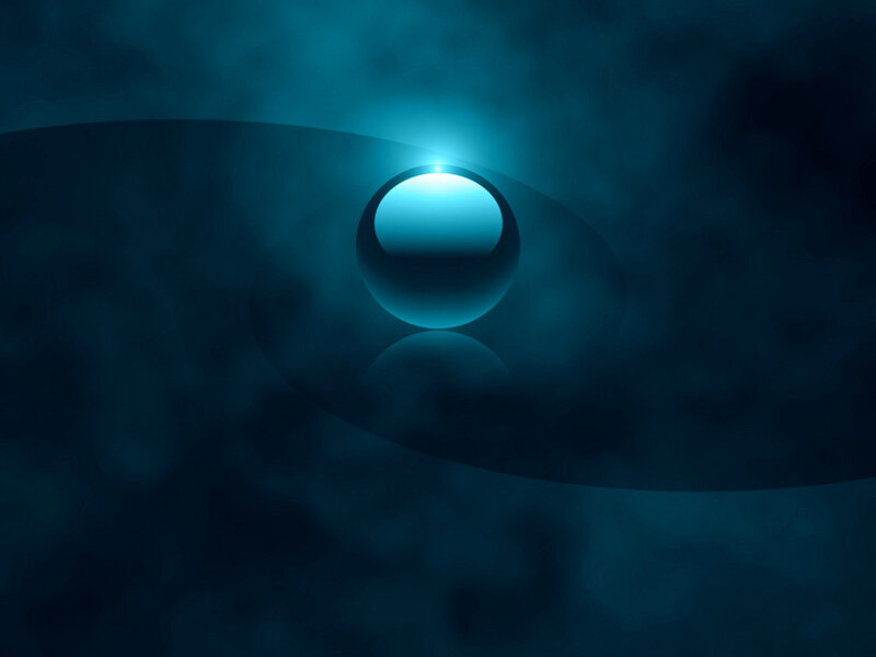 blue sphere in dark space
