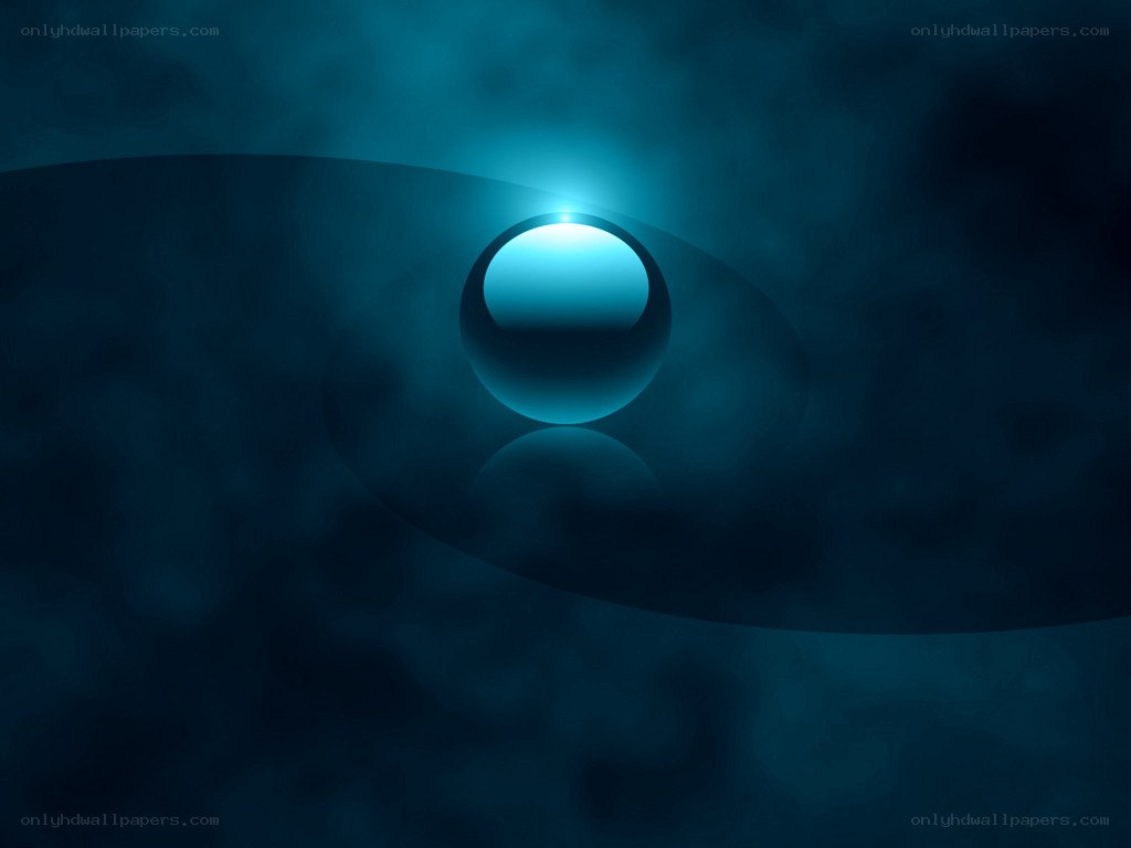 blue sphere in dark space