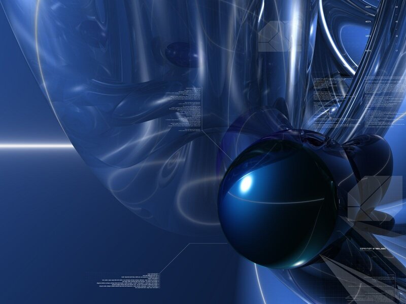 Blue Sphere in Digital Space