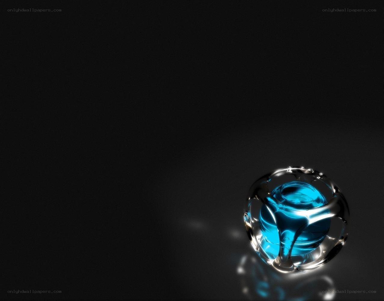 blue sphere in glass cage