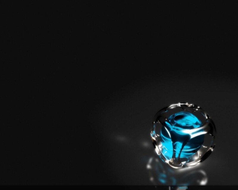 blue sphere in glass container