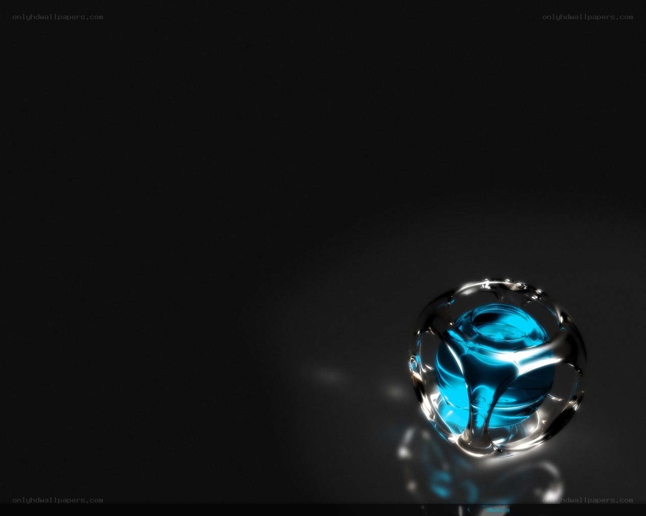 blue sphere in glass container