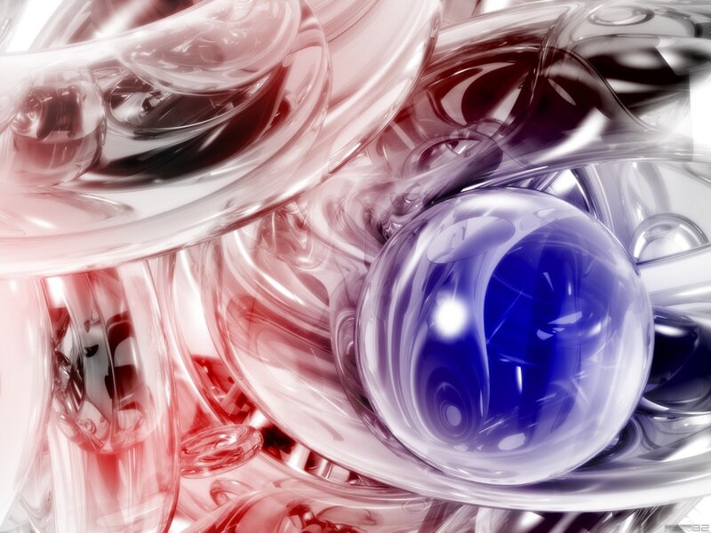 Blue Sphere in Glass