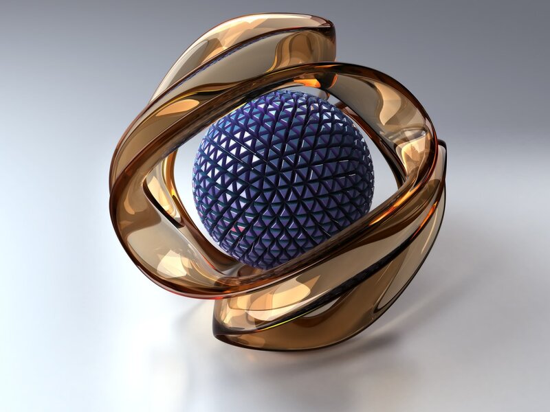 Blue Sphere in Golden Ring
