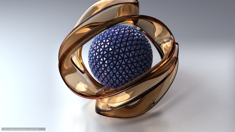 Blue Sphere in Golden Rings — Gold