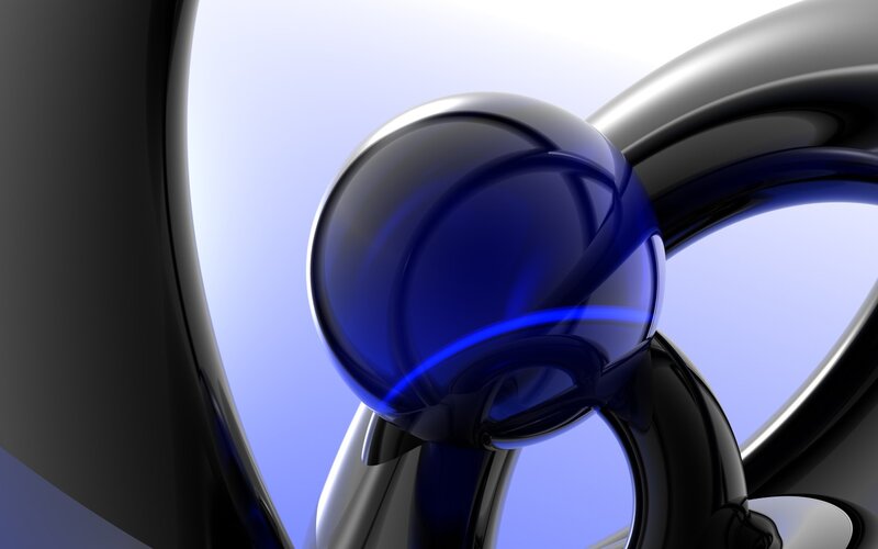 Blue Sphere in Metal Structure