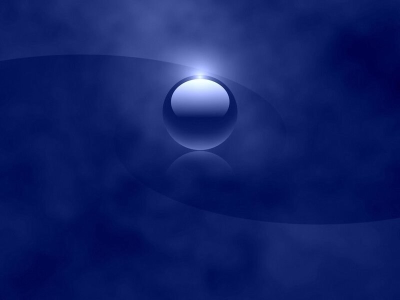 blue sphere in misty light