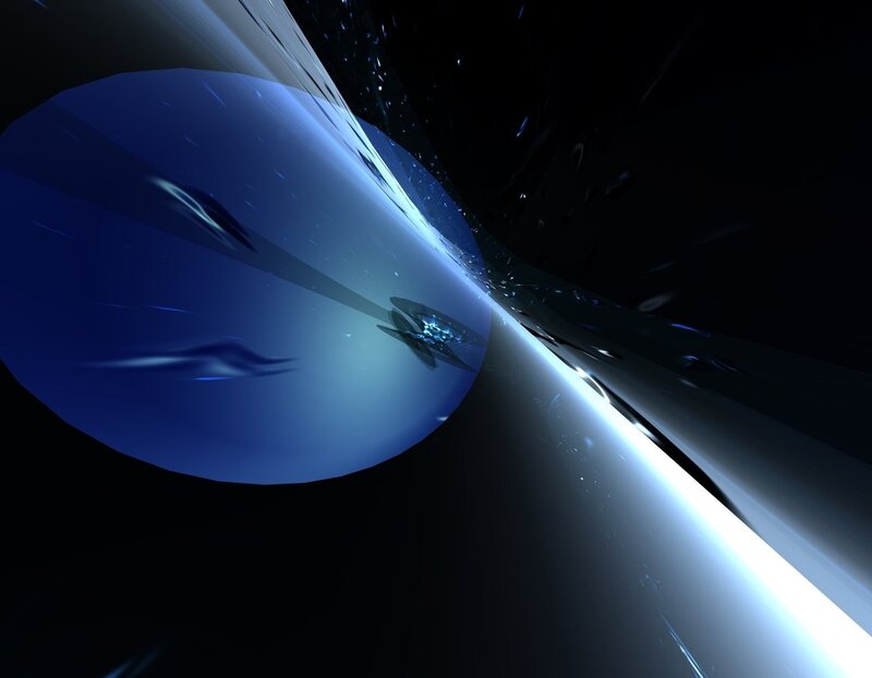 blue sphere in space
