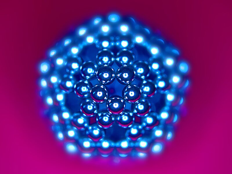 blue sphere of magnetic balls