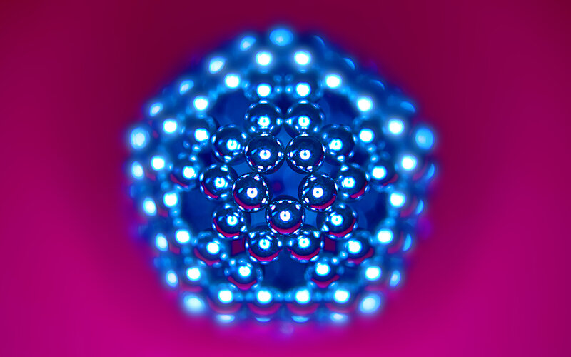 blue sphere of magnetic balls