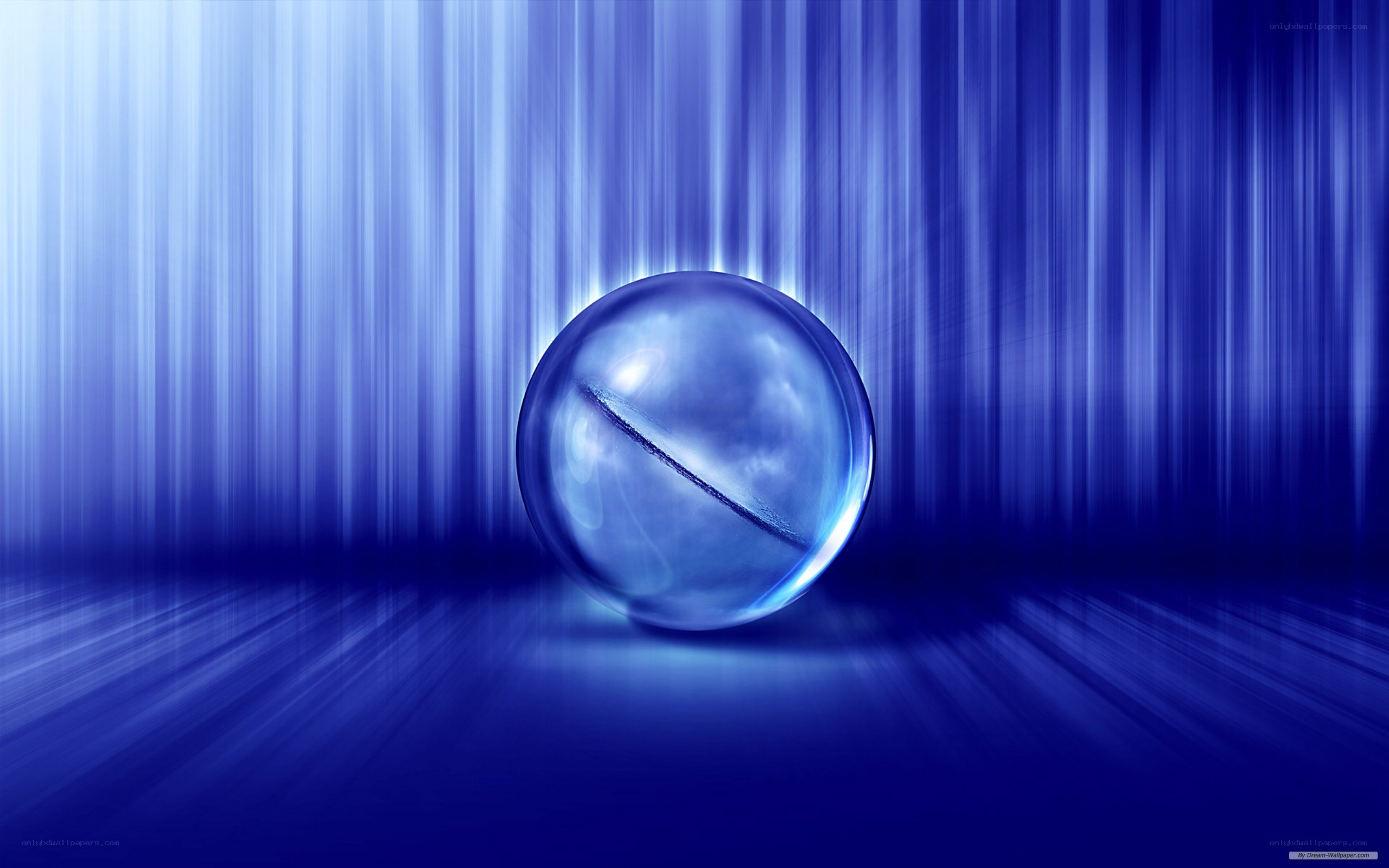 blue sphere on glowing background