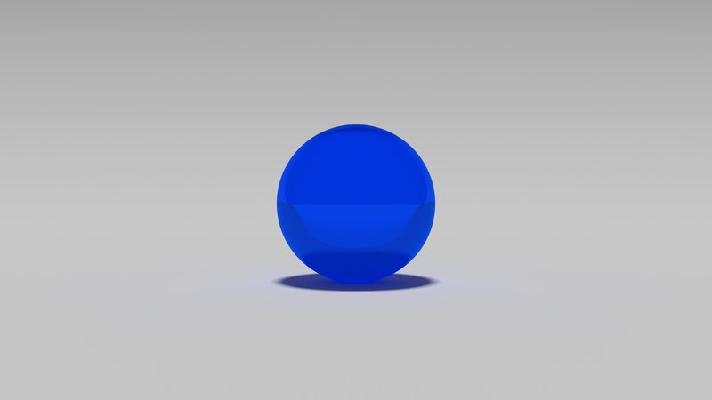 Blue Sphere on Gray Surface — Neutral