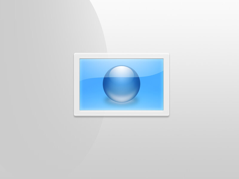 blue sphere on screen
