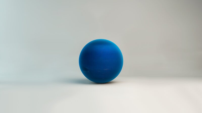 Blue Sphere on White Surface — Neutral, 3d Render
