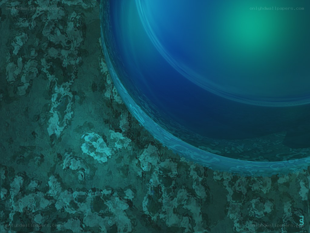Blue sphere over textured surface