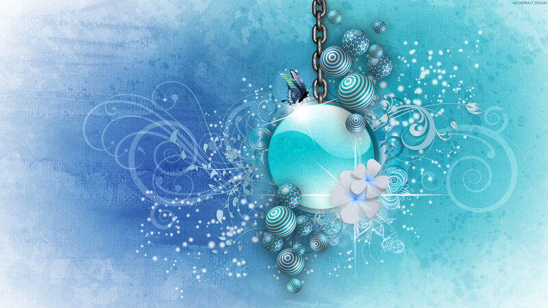 Blue Sphere with Butterfly