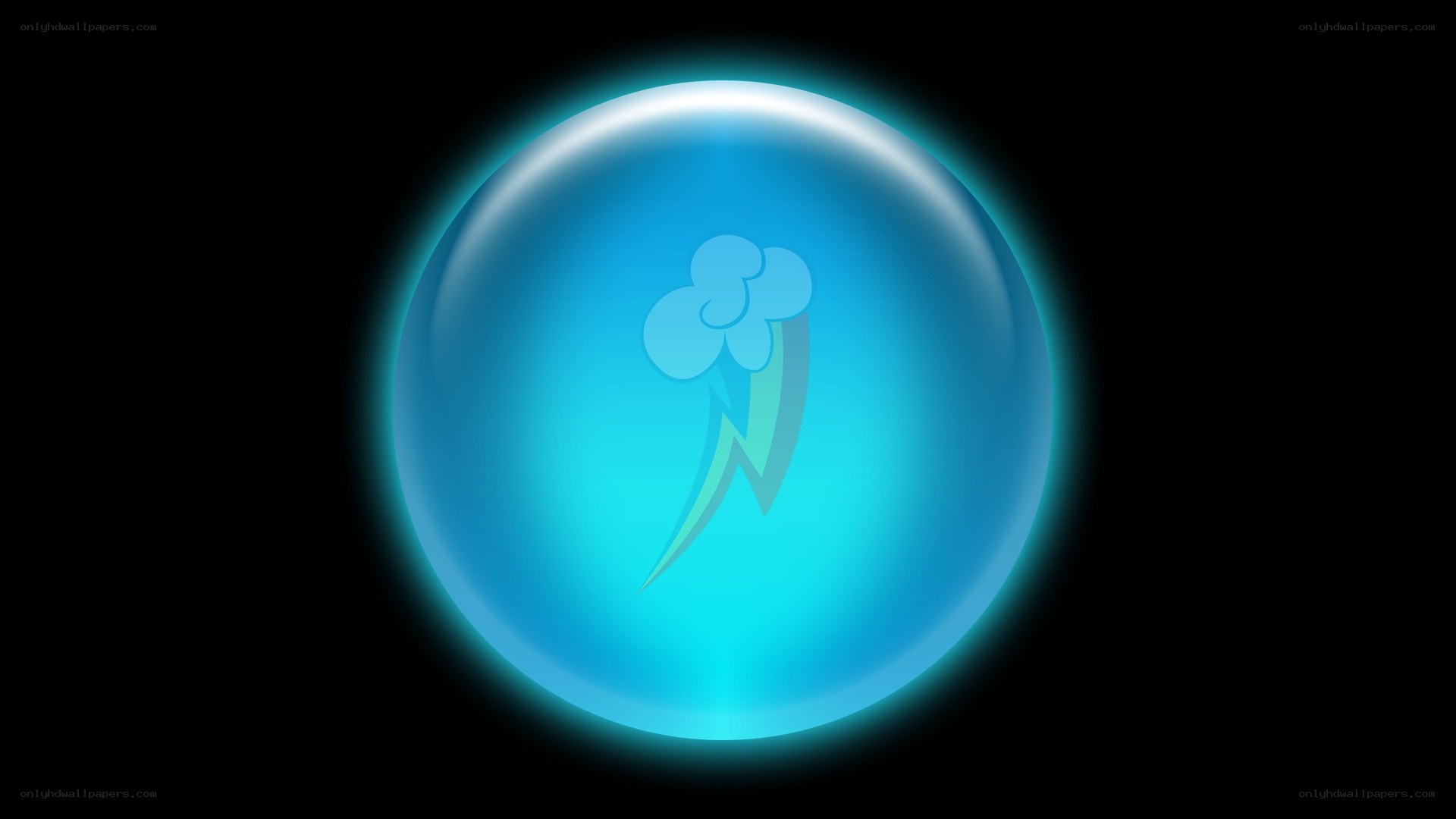 blue sphere with cloud and lightning