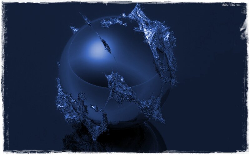 Blue Sphere with Cracks
