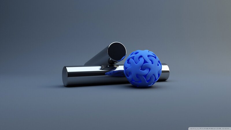 Blue Sphere with Cylinders
